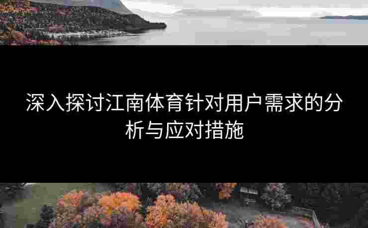 深入探讨江南体育针对用户需求的分析与应对措施