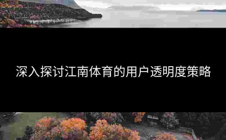 深入探讨江南体育的用户透明度策略