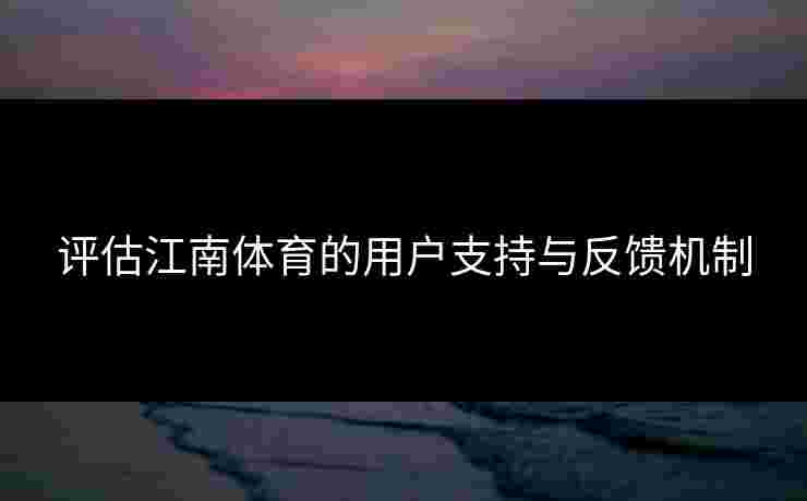 评估江南体育的用户支持与反馈机制