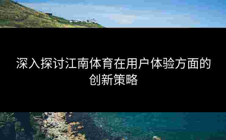 深入探讨江南体育在用户体验方面的创新策略