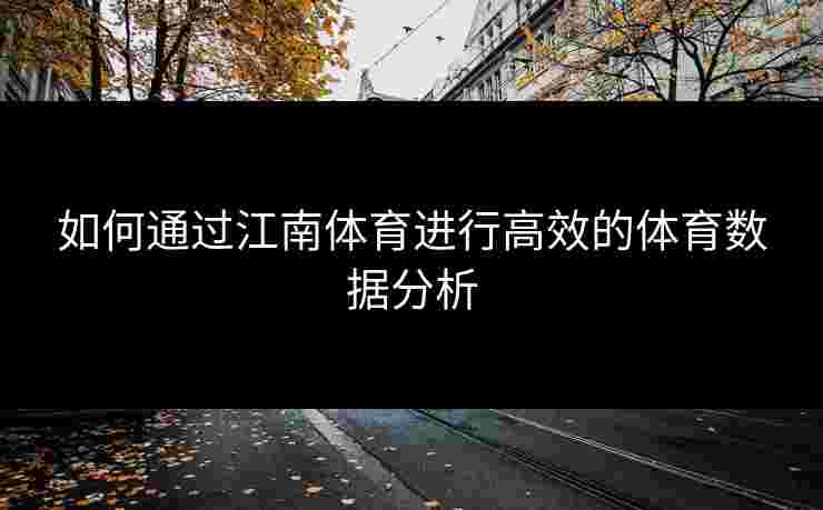 如何通过江南体育进行高效的体育数据分析