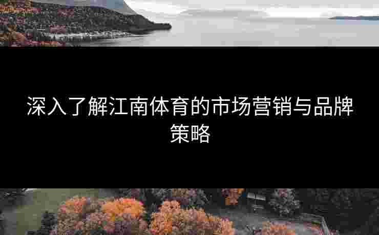 深入了解江南体育的市场营销与品牌策略